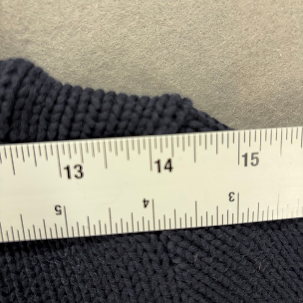 J.Crew Knit Hoodie Sweater Womens M Navy Blue Button Placket 62250 - Picture 7 of 9